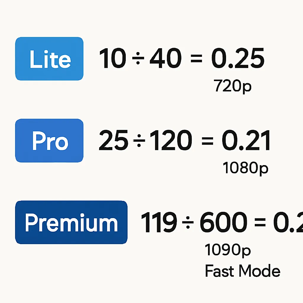 Credit-Cost-Per-Video Math